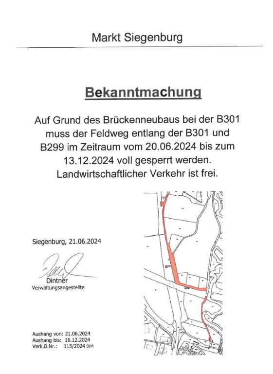 BekanntmachungB301