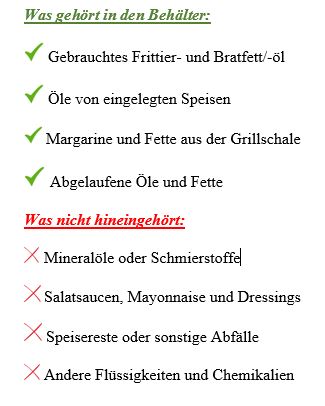 jeder Tropfen zählt - was darf in den Behälter
